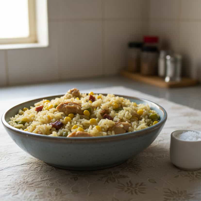 Foto deliciosa de Galinhada Tradicional pronta para servir - Carnes & Frango