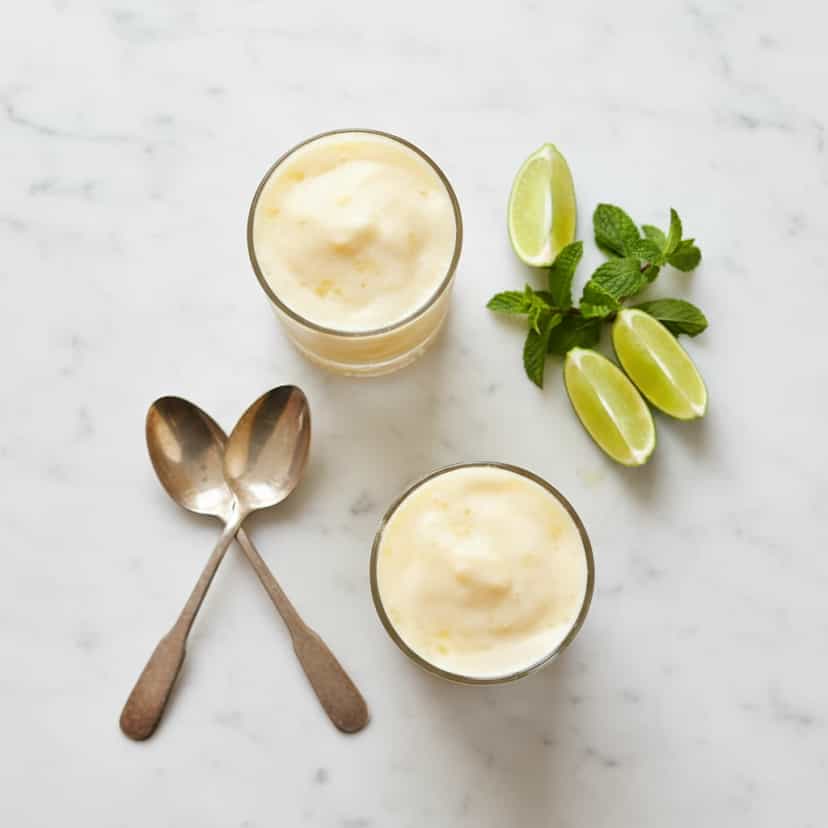 Foto deliciosa de Gelado Cremoso de Abacaxi pronta para servir - Doces Gelados & Sorvetes