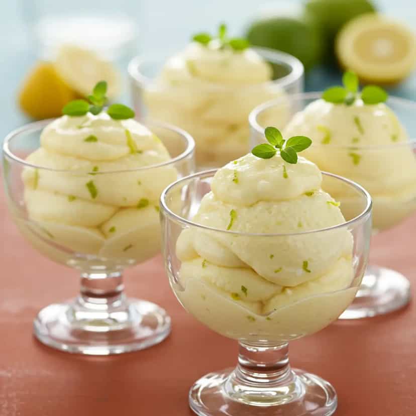 Foto deliciosa de Gelado Cremoso de Limão Siciliano pronta para servir - Doces Gelados & Sorvetes
