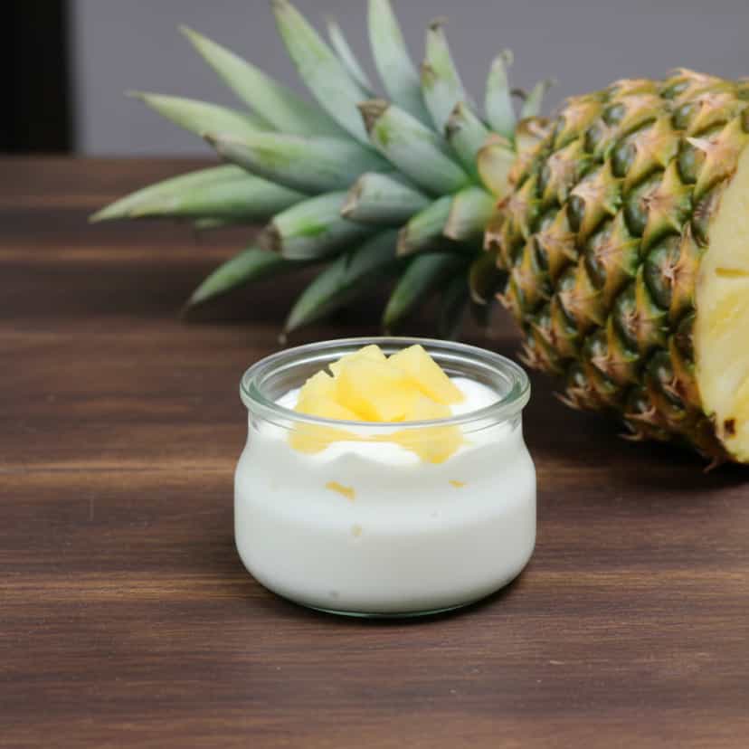 Foto deliciosa de Gelado de Abacaxi Cremoso pronta para servir - Doces Gelados & Sorvetes