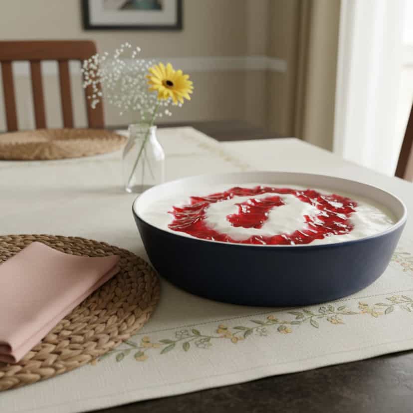 Foto deliciosa de Gelatina Cremosa de Uva com Coco pronta para servir - Pudins & Cremes