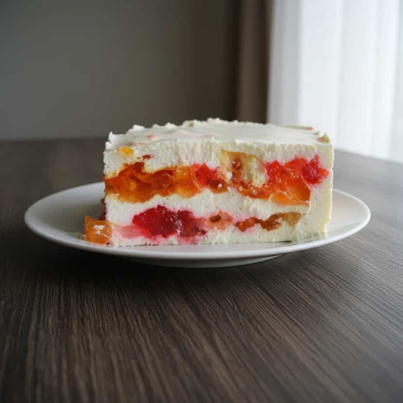 Foto deliciosa de Gelatina de Pêssego com Creme pronta para servir - Pudins & Cremes