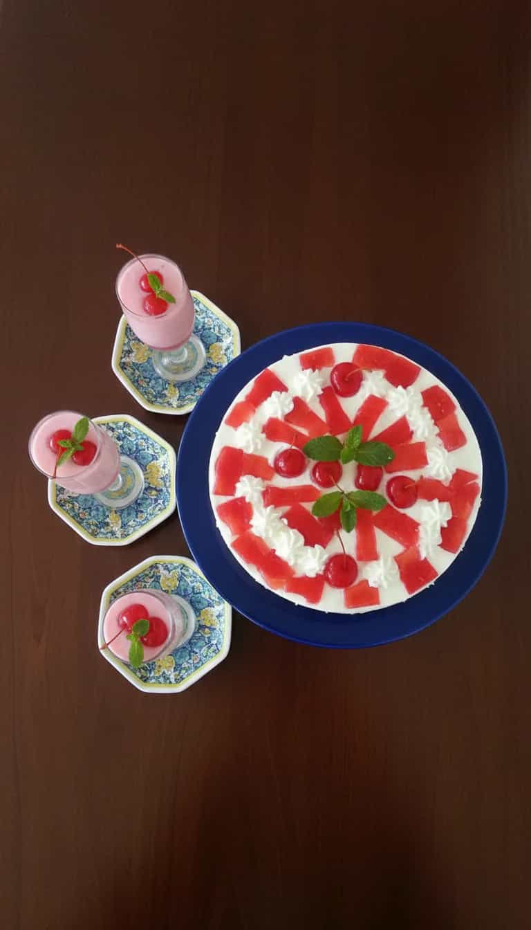 Foto deliciosa de Gelatina Espuma de Cereja pronta para servir
