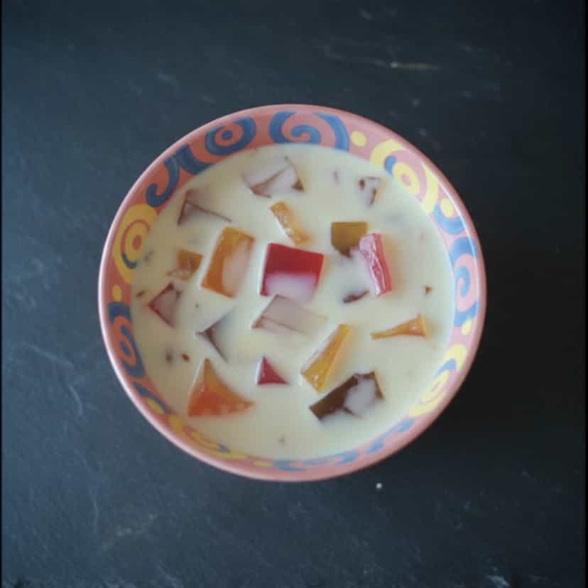 Foto deliciosa de Gelatina Mosaico Colorida pronta para servir - Doces Gelados & Sorvetes