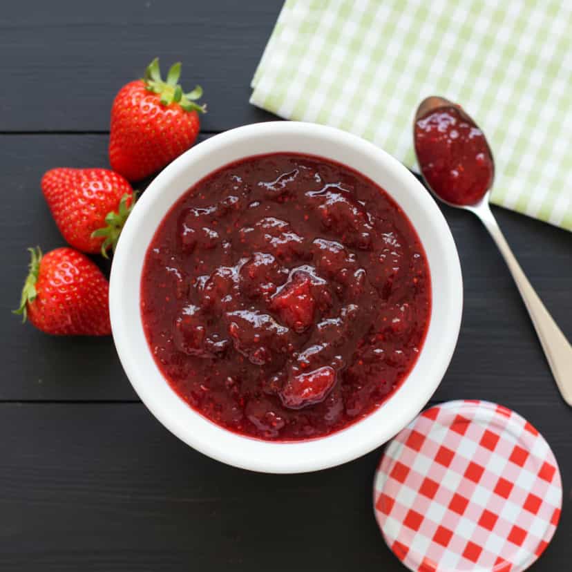 Foto deliciosa de Geléia Diet de Morango pronta para servir - Sem Açúcar