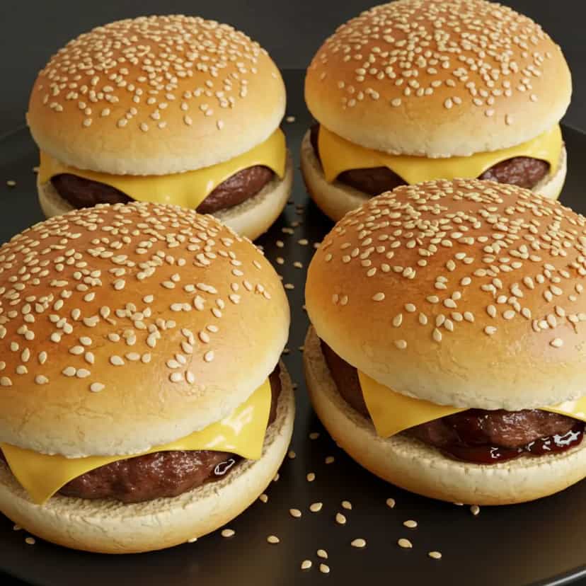 Foto deliciosa de Hambúrguer Caseiro pronta para servir - Sanduíches & Hambúrgueres