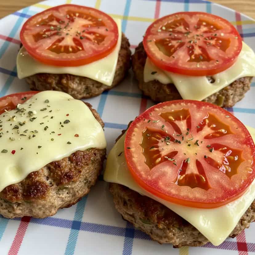 Foto deliciosa de Hambúrguer Caseiro Assado pronta para servir - Snacks Assados