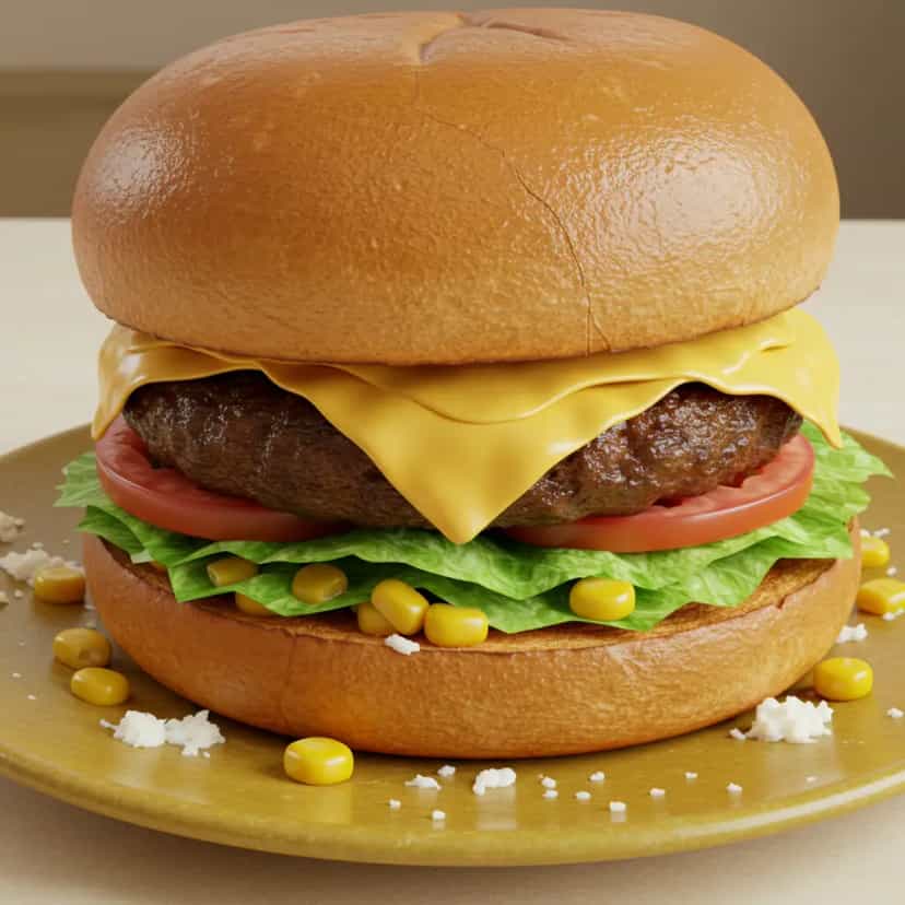Foto deliciosa de Hambúrguer Caseiro com Bacon pronta para servir - Salgadinhos
