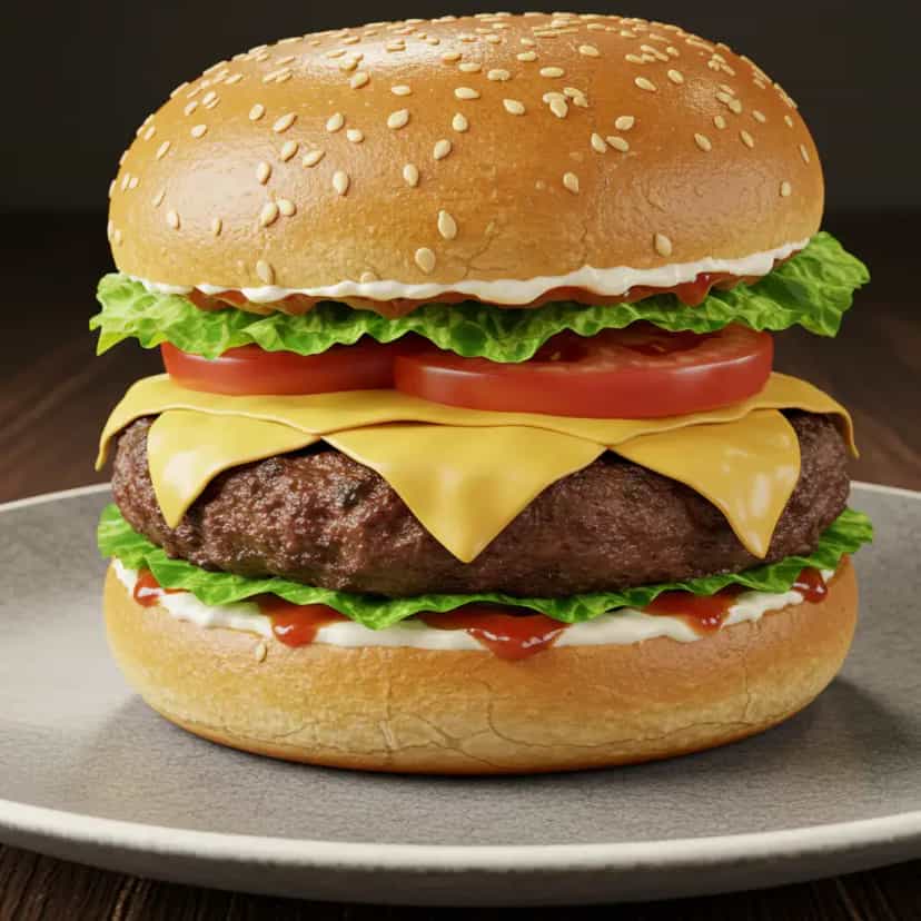 Foto deliciosa de Hambúrguer de Acém Gourmet pronta para servir - Sanduíches & Hambúrgueres