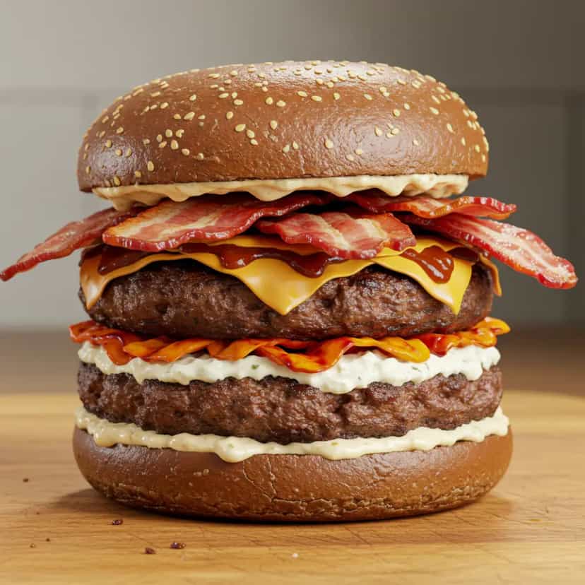 Foto deliciosa de Hambúrguer de Bourbon pronta para servir - Sanduíches & Hambúrgueres