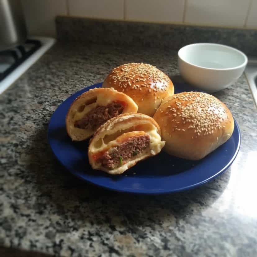 Foto deliciosa de Hambúrguer de forno pronta para servir - Lanches de Padaria