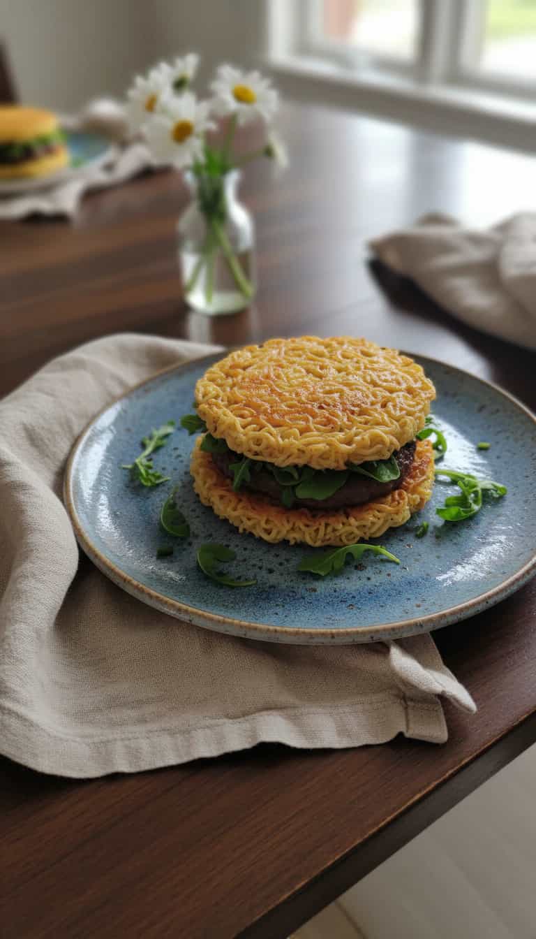 Foto deliciosa de Hambúrguer de Lámen pronta para servir - Outras Receitas