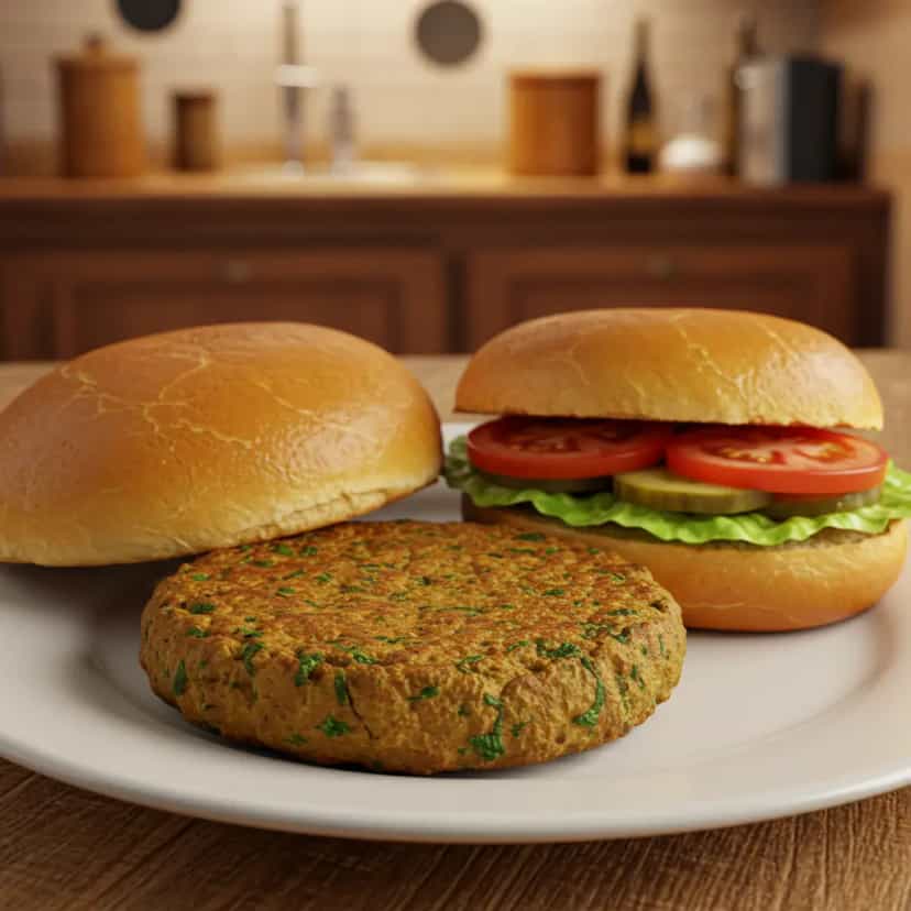 Foto deliciosa de Hamburguer de soja pronta para servir - Sanduíches & Hambúrgueres