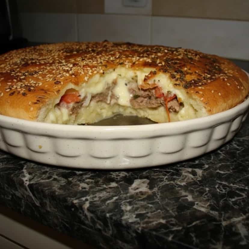 Foto deliciosa de Hambúrguer de Travessa Assado pronta para servir - Sanduíches & Hambúrgueres
