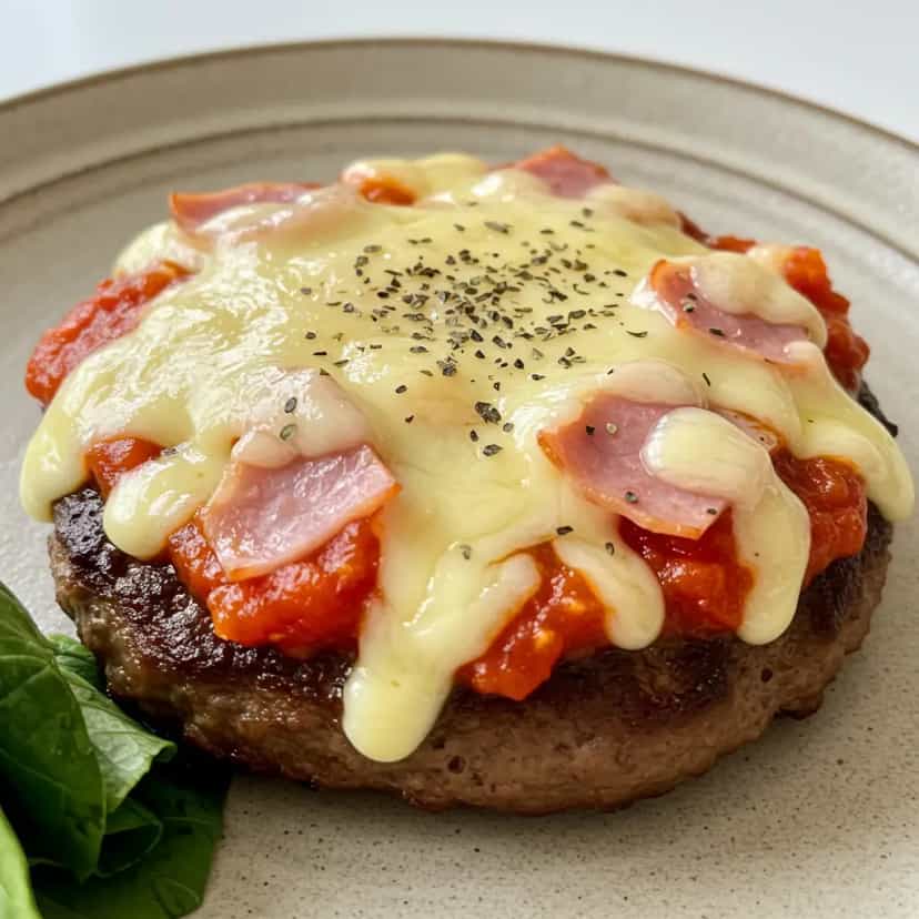 Foto deliciosa de Hambúrguer Pizza pronta para servir - Salgadinhos