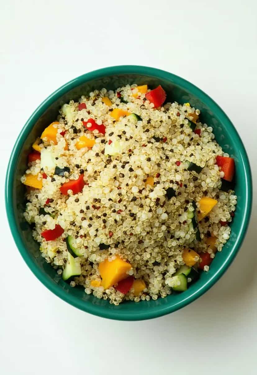 Foto deliciosa de Salada Saudável de Quinoa e Legumes pronta para servir - Receitas Saudáveis