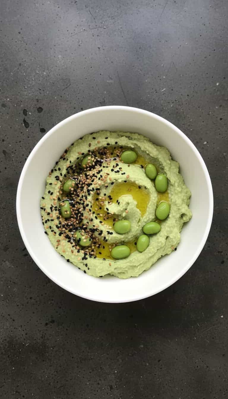 Foto deliciosa de Homus de Edamame pronta para servir - Pastas & Patês