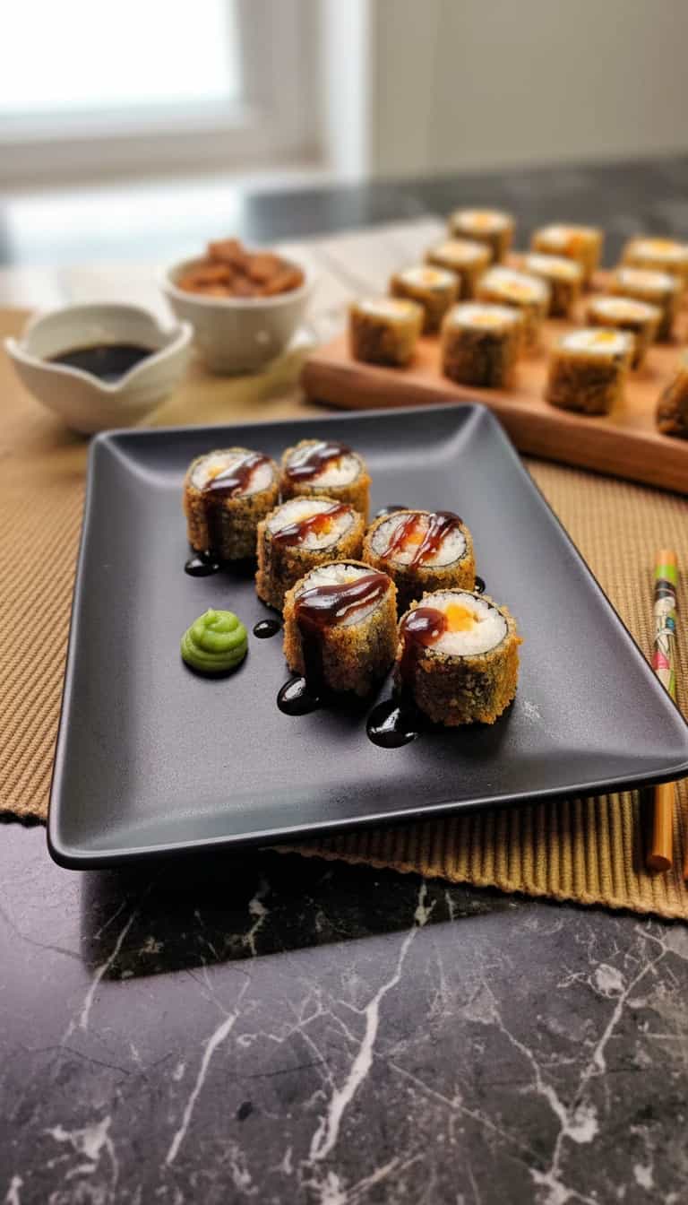 Foto deliciosa de Hot Roll Califórnia pronta para servir - Peixes & Frutos do Mar