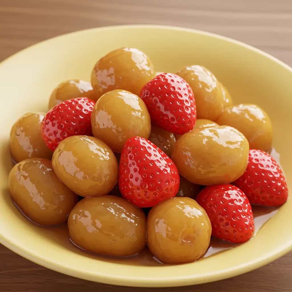 Inhame com Morangos Caramelizados