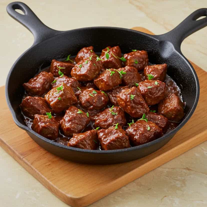 Foto deliciosa de Iscas de Picanha ao Molho Madeira pronta para servir - Carnes & Frango