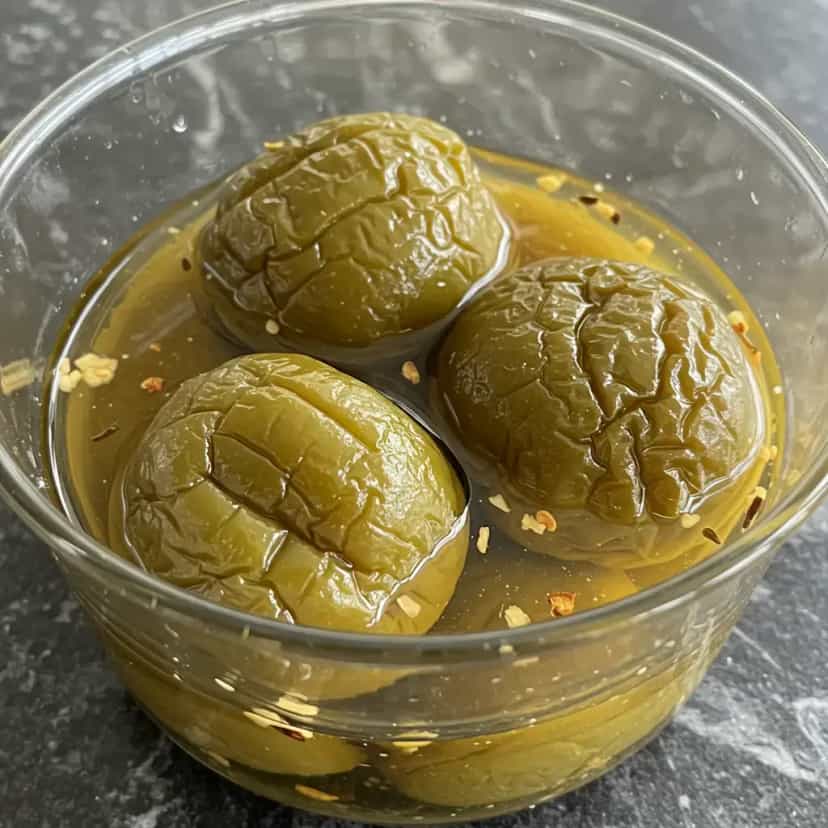 Foto deliciosa de Jiló em Conserva Caseira pronta para servir - Pratos Brasileiros Icônicos