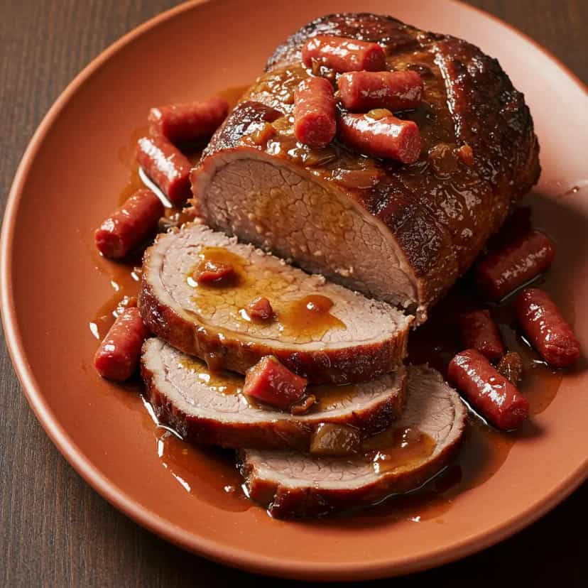 Foto deliciosa de Lagarto Assado com Molho Roti pronta para servir - Carnes & Frango