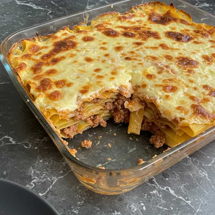 Foto deliciosa de Lasanha à Bolonhesa pronta para servir - Massas & Macarrão