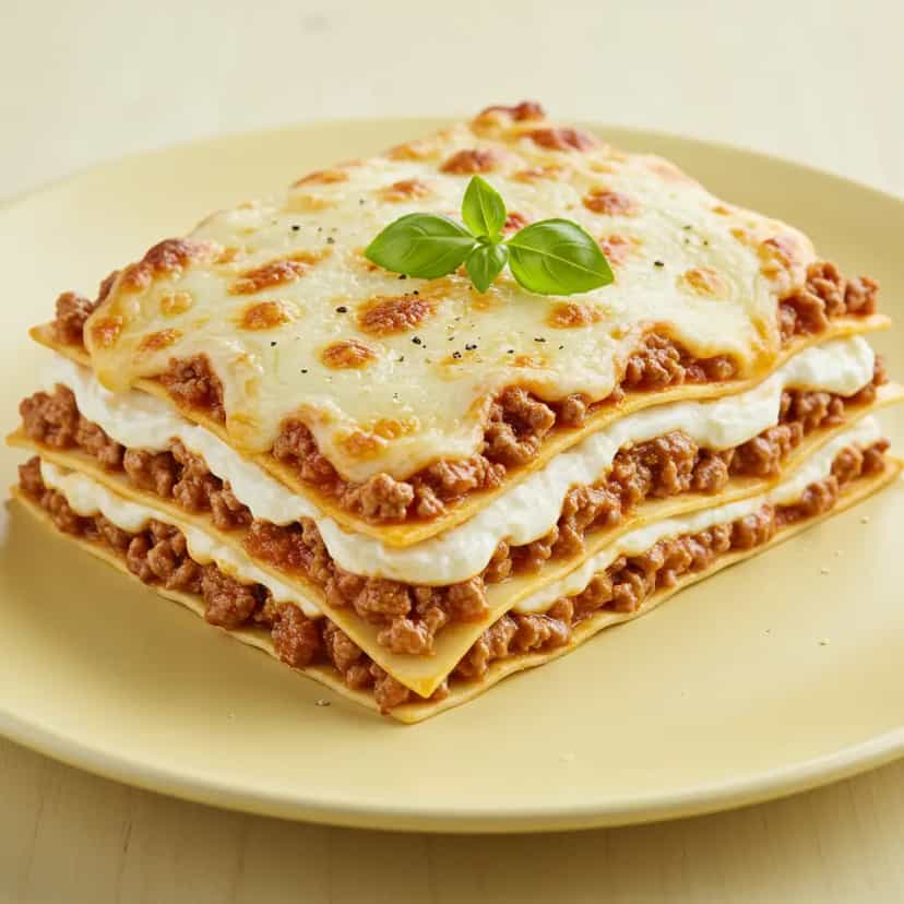 Foto deliciosa de Lasanha à Bolonhesa Caseira pronta para servir - Massas & Macarrão