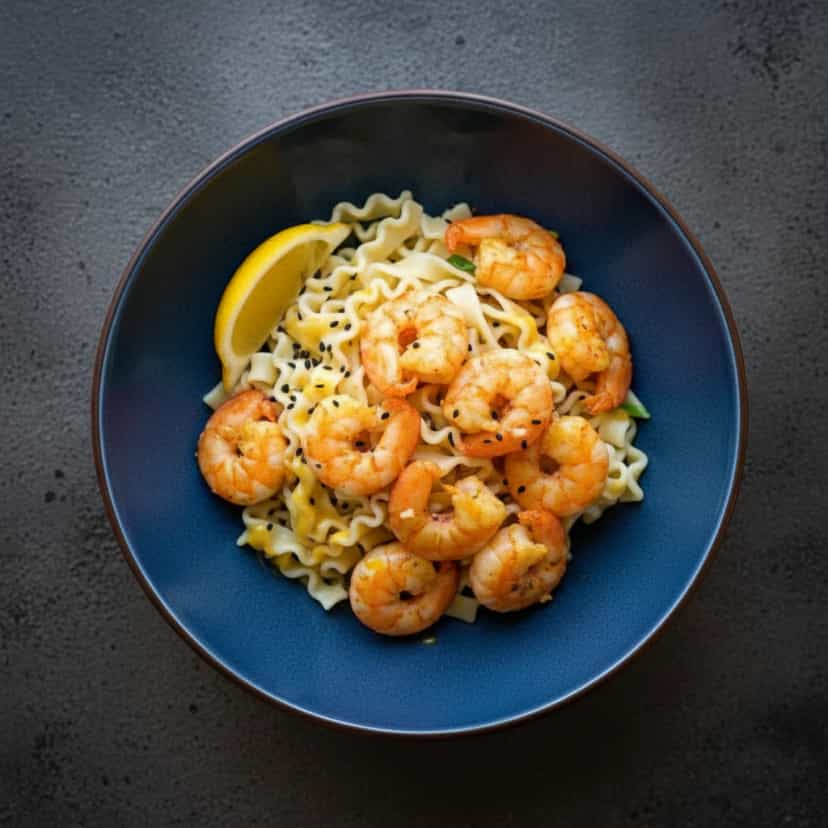Foto deliciosa de Lasanha Caprese de Camarão pronta para servir - Massas & Macarrão