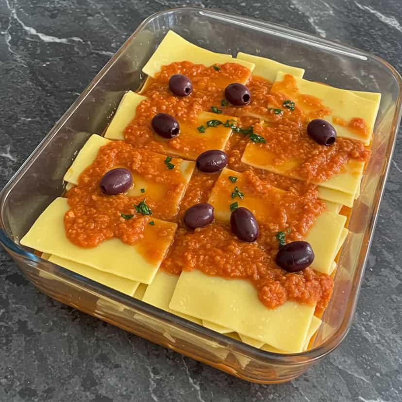 Foto deliciosa de Lasanha cremosa de Bacalhau pronta para servir - Peixes & Frutos do Mar