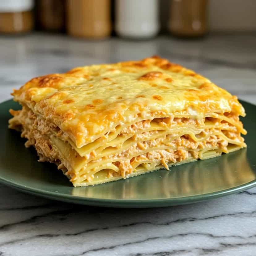 Foto deliciosa de Lasanha Cremosa de Frango pronta para servir - Massas & Macarrão