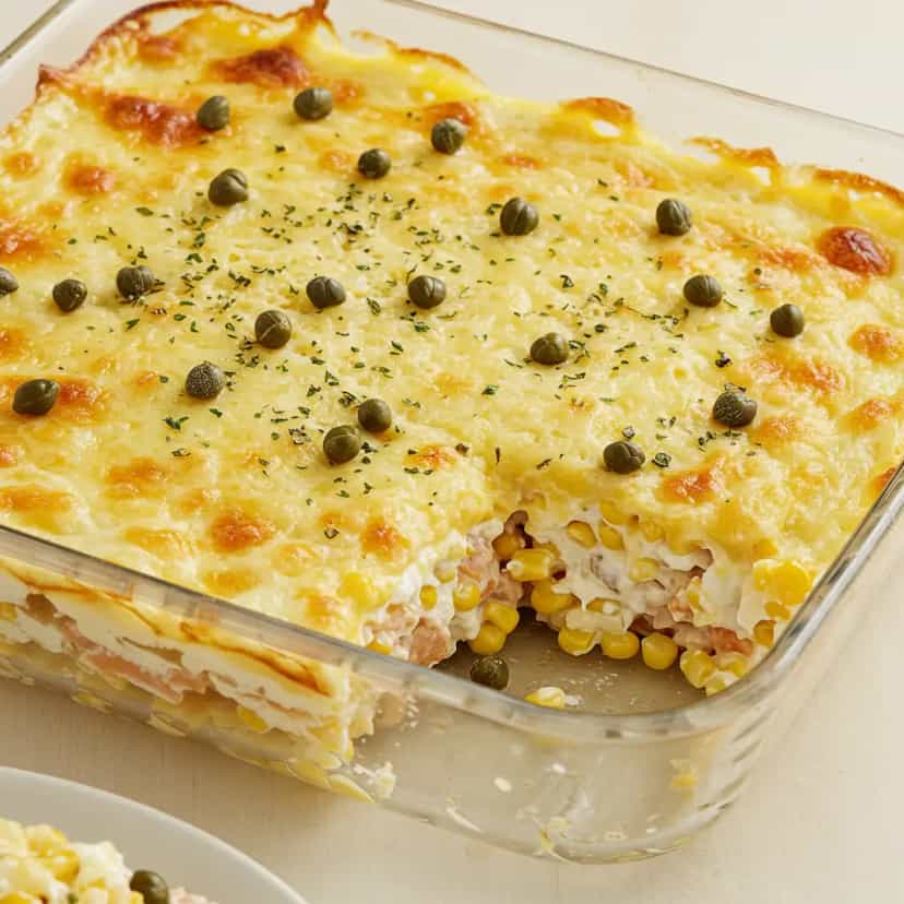 Foto deliciosa de Lasanha Cremosa de Frango pronta para servir - Massas & Macarrão