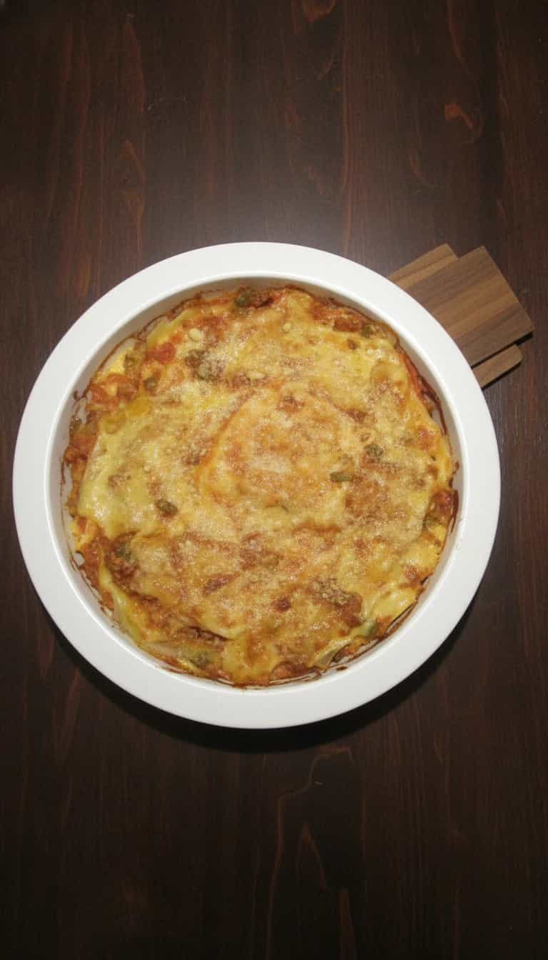 Foto deliciosa de Lasanha Cremosa de Queijo pronta para servir - Massas & Macarrão