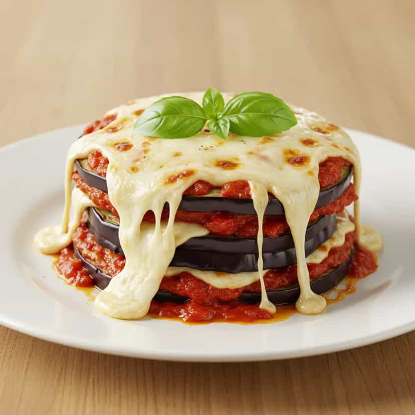 Foto deliciosa de Lasanha de Berinjela pronta para servir - Massas & Macarrão