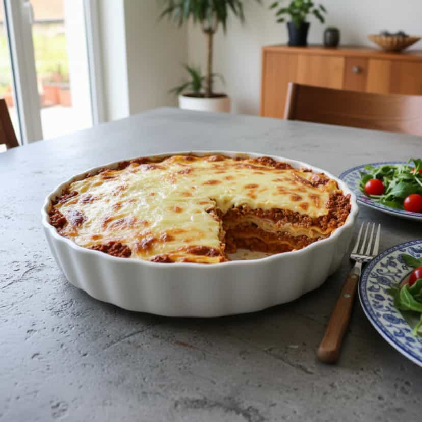 Foto deliciosa de Lasanha de Berinjela à Parmegiana pronta para servir - Massas & Macarrão