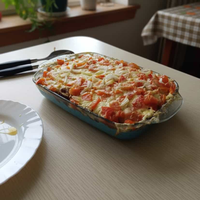 Foto deliciosa de Lasanha de Berinjela no Micro-ondas pronta para servir - No Micro-ondas