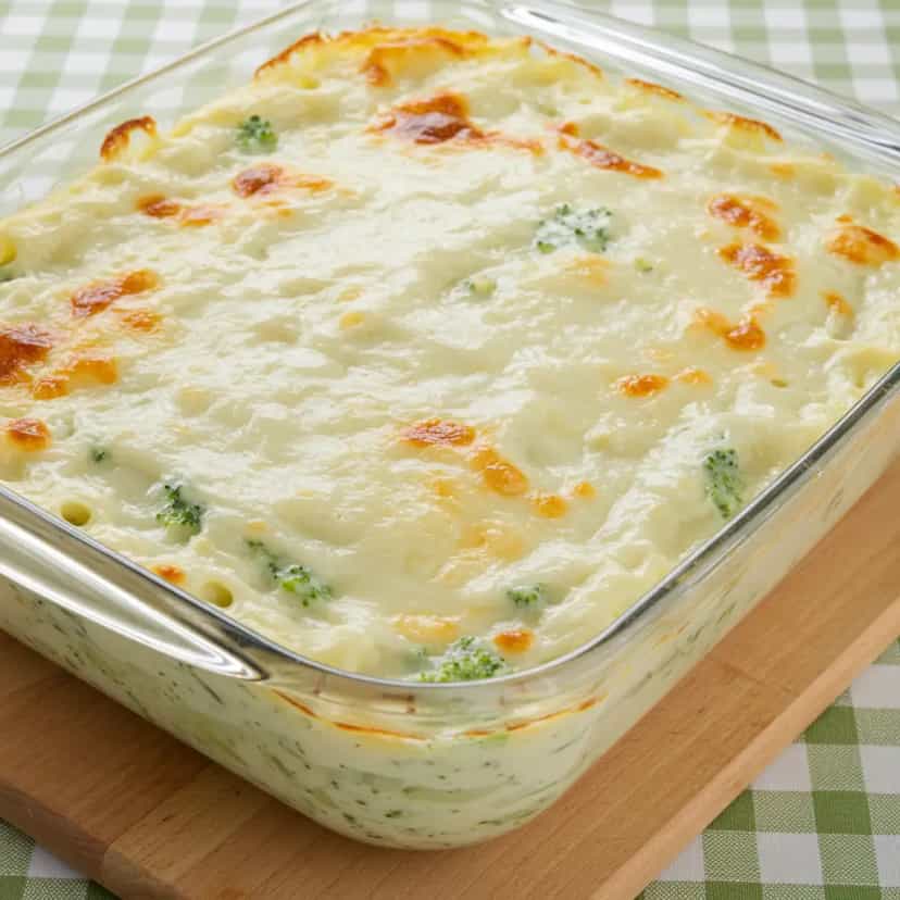 Foto deliciosa de Lasanha de Brócolis ao Molho Branco pronta para servir - Massas & Macarrão