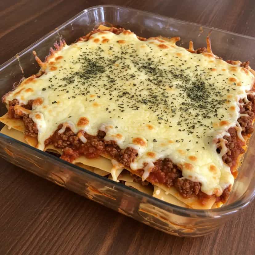 Foto deliciosa de Lasanha de Calabresa Caseira pronta para servir - Massas & Macarrão