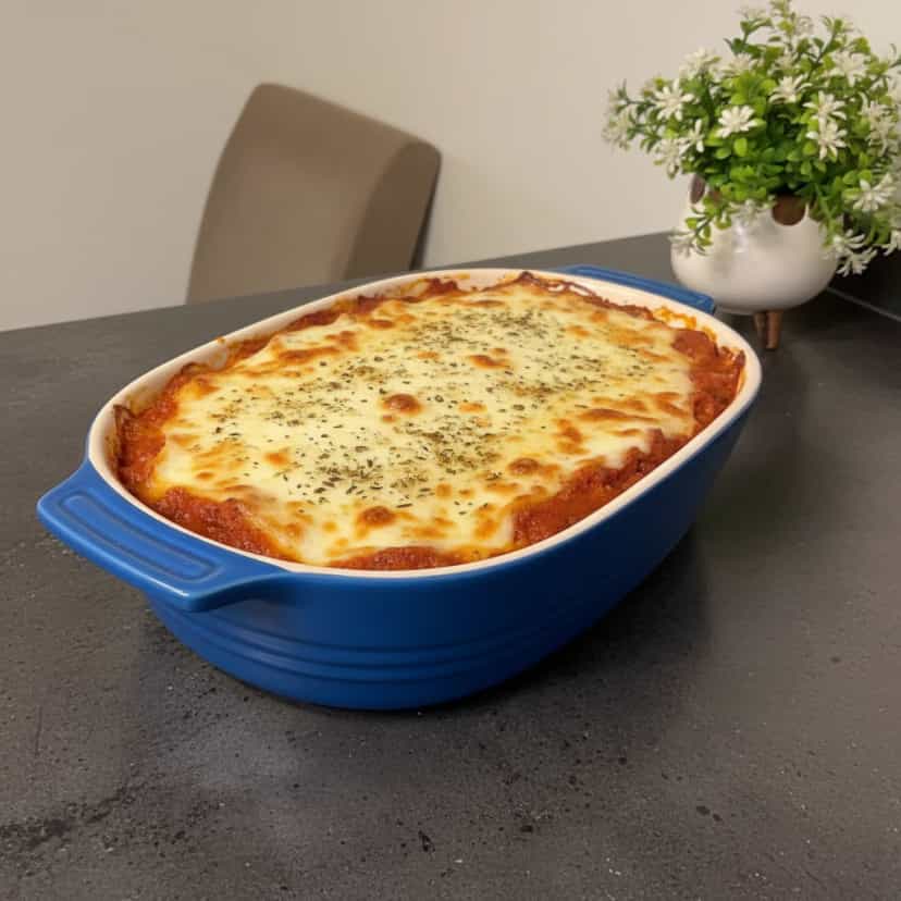 Foto deliciosa de Lasanha de Calabresa pronta para servir - Massas & Macarrão