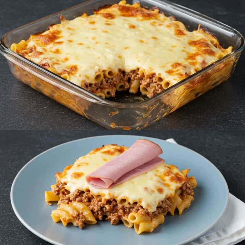 Foto deliciosa de Lasanha de Macarrão à Bolonhesa pronta para servir - Massas & Macarrão