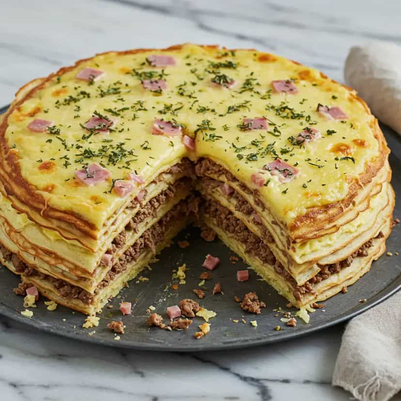 Foto deliciosa de Lasanha de Panquecas pronta para servir - Massas & Macarrão