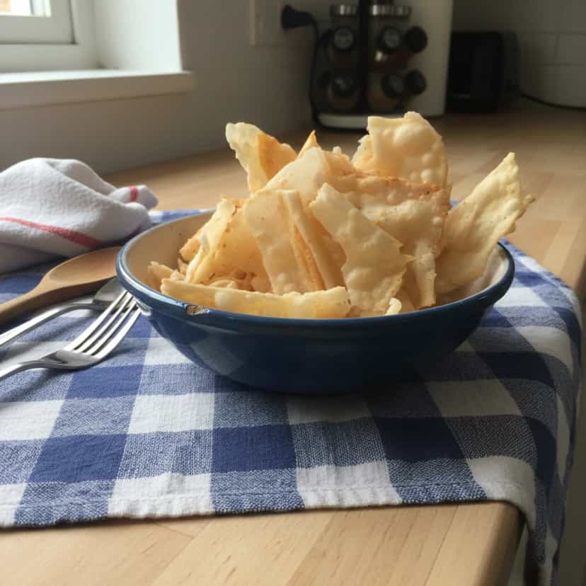 Foto deliciosa de Lascas Crocantes de Polvilho Azedo pronta para servir - Snacks Assados