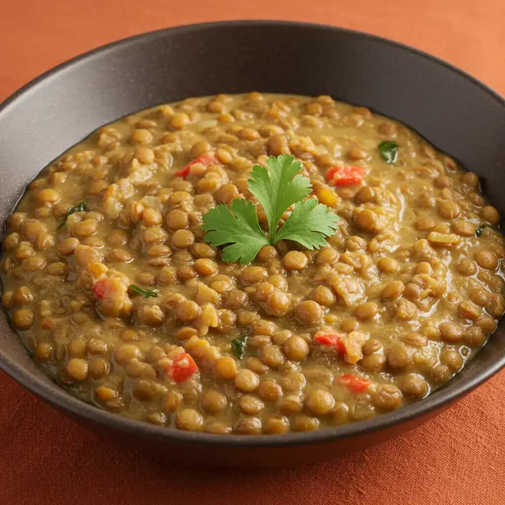 Lentilha Cremosa com Molho de Tomate