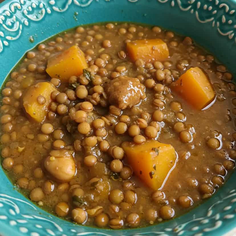 Foto deliciosa de Lentilha da sorte pronta para servir - Pratos Brasileiros Icônicos