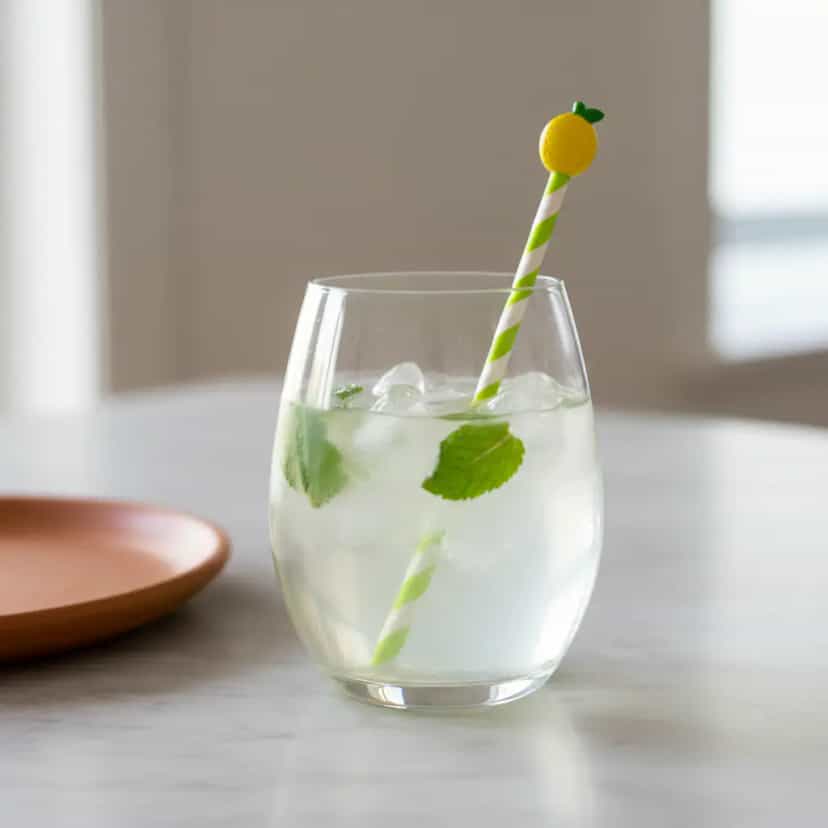 Foto deliciosa de Limonada Refrescante com Hortelã pronta para servir - Bebidas Brasileiras