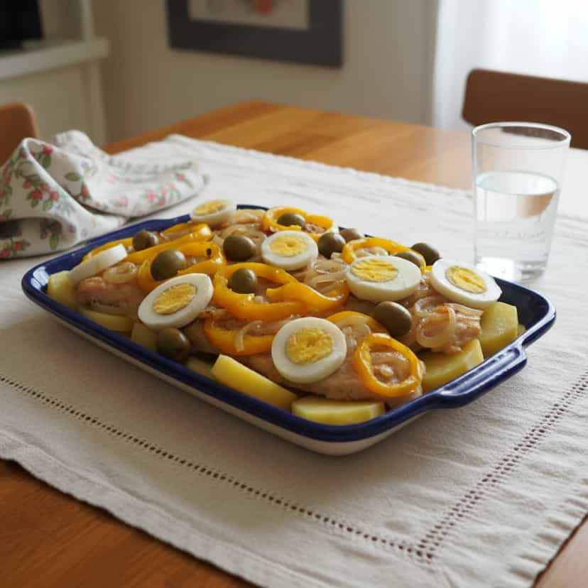 Foto deliciosa de Linguado à portuguesa pronta para servir - Peixes & Frutos do Mar