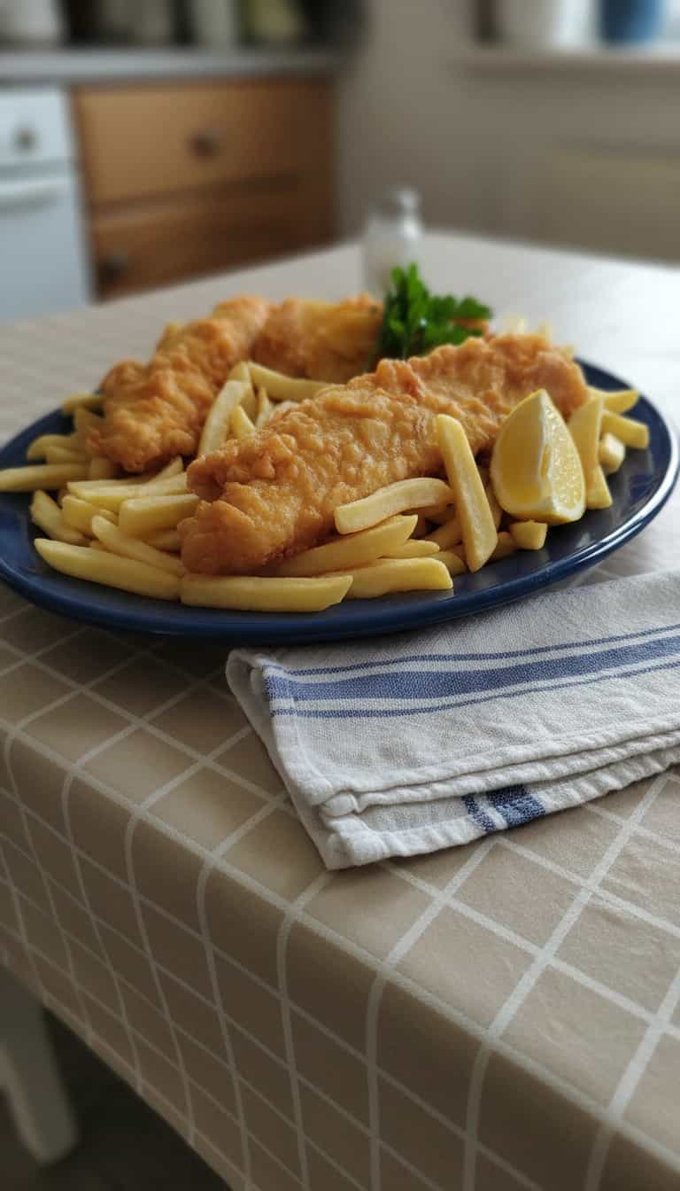 Foto deliciosa de Linguado Crocante com Cerveja pronta para servir - Peixes & Frutos do Mar