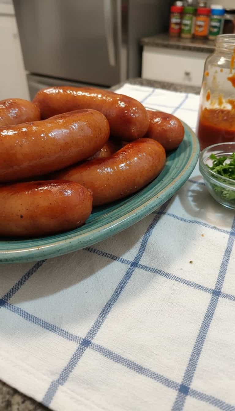 Foto deliciosa de Linguiça Assada na Panela de Pressão pronta para servir - Outras Receitas
