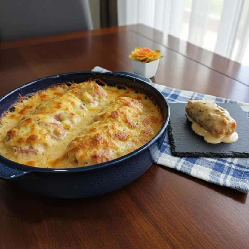 Foto deliciosa de Linguiça Recheada com Creme de Alho pronta para servir - Carnes & Frango