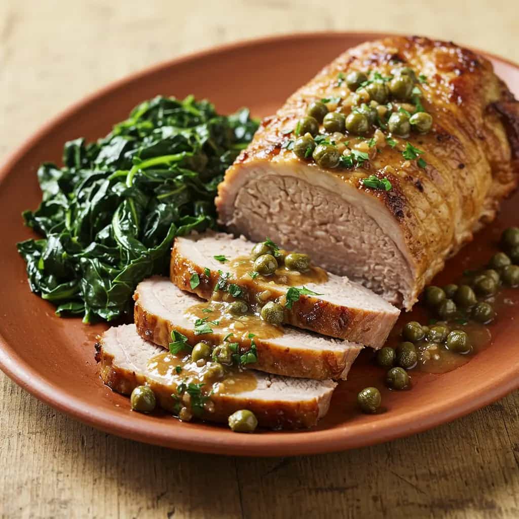 Lombo de Porco ao Molho de Alcaparras